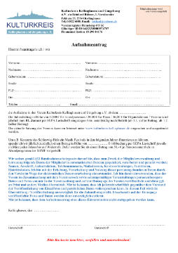 Aufnahmeantrag für neue Mitglieder